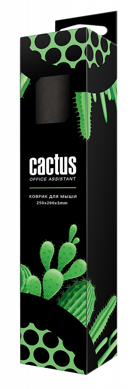 Коврик для мыши Cactus Black черный 250x200x3мм