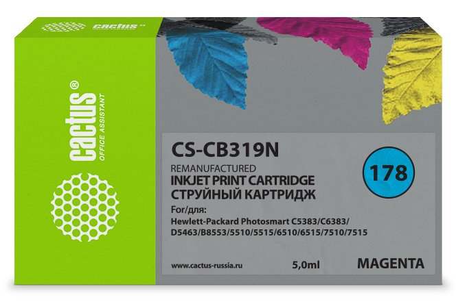 Картридж струйный Cactus CS-CB319N(CS-CB319) №178 пурпурный (5мл)