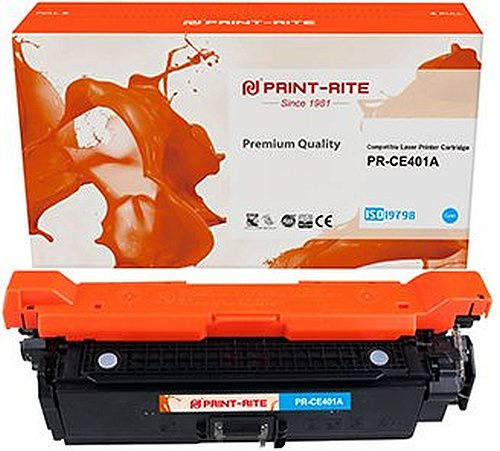 Картридж лазерный Print-Rite TFH597CPU1J PR-CE401A CE401A голубой (6000стр.) для HP LJ M551/MFP570/M575 Canon LBP7780Cx