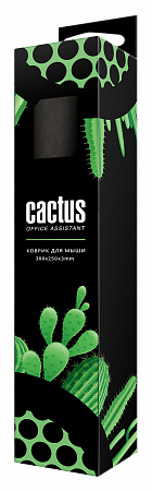 Коврик для мыши Cactus Black черный 300x250x3мм