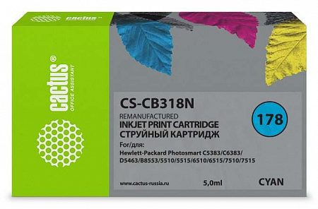 Картридж струйный Cactus CS-CB318N(CS-CB318) №178 синий (5мл)