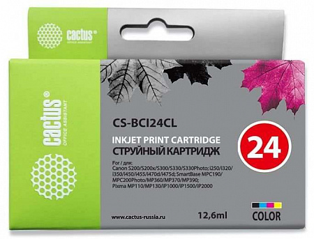 Картридж струйный Cactus CS-BCI24CL многоцветный (12.6мл)