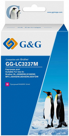 Картридж струйный G&G GG-LC3237M пурпурный (18.4мл) для Brother HL-J6000DW/J6100DW