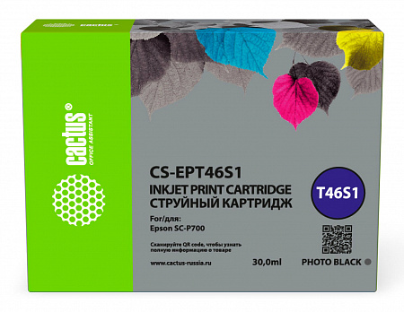 Картридж струйный Cactus CS-EPT46S1 T46S1 фото черный (30мл) для Epson SureColor SC-P700