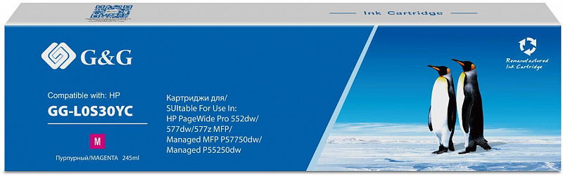 Картридж струйный G&amp;amp;G GG-L0S30YC 976YC пурпурный (245мл) для HP PW Pro 577/552/ Enterprise 556/586