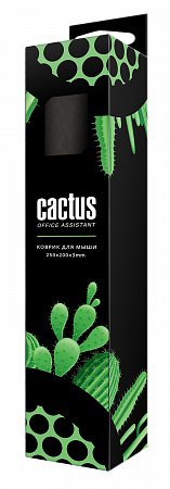 Коврик для мыши Cactus Green Logo зеленый 250x200x3мм