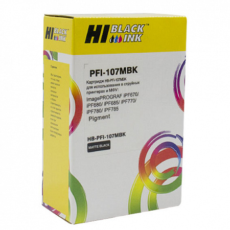 Картридж Hi-Black (PFI-107MBK) для Canon iPF680/685/780/785, MBK