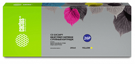 Картридж струйный Cactus CS-SJIC26PY C33S020621 желтый (295мл) для Epson ColorWorks TM-C7500