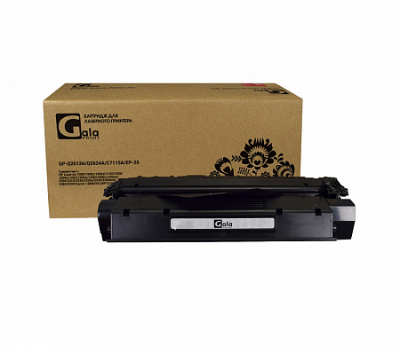 Картридж GP-Q2613A/Q2624A/C7115A/EP-25 (№13A) для принтеров HP LaserJet 1300/1300n/1300xi/1150/1000/1000w/1005/1005w/1200/1200n/1200se/3300/3310/3320/3320n/3330/3330mfp/3380/3390/Canon i-SENSYS LBP1210 2500 копий GalaPrint