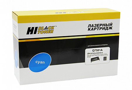 Картридж Hi-Black (HB-Q7581A) для HP CLJ 3800/CP3505/Canon MF8450, Восстановленный, C, 6K