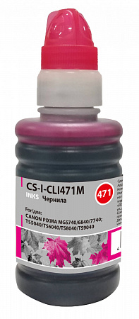 Чернила Cactus CS-I-CLI471M пурпурный 100мл для Canon Pixma MG5740/MG6840/MG7740/TS5040/TS6040/TS8040/TS9040