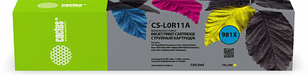 Картридж струйный Cactus CS-L0R11A 981X желтый (150мл) для HP PageWide 556dn Enterprise/586dn