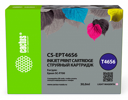 Картридж струйный Cactus CS-EPT46S6 T46S6 фото пурпурный (30мл) для Epson SureColor SC-P700