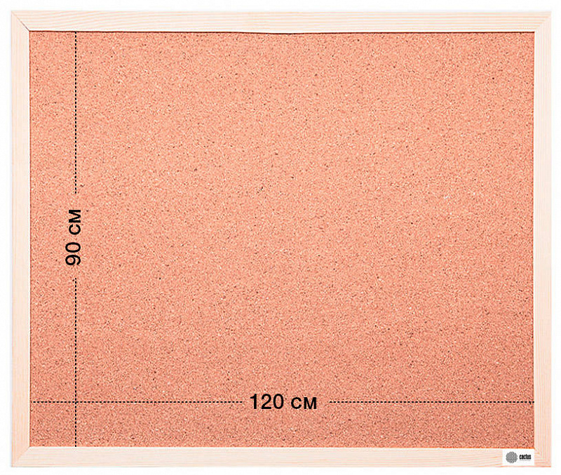 Доска пробковая Cactus CS-CWBD-90X120 пробковая коричневый 90x120см деревянная рама пробка