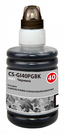 Чернила Cactus CS-GI40PGBK GI-40 черный пигментный 140мл для Canon Pixma G5040/G6040/GM2040